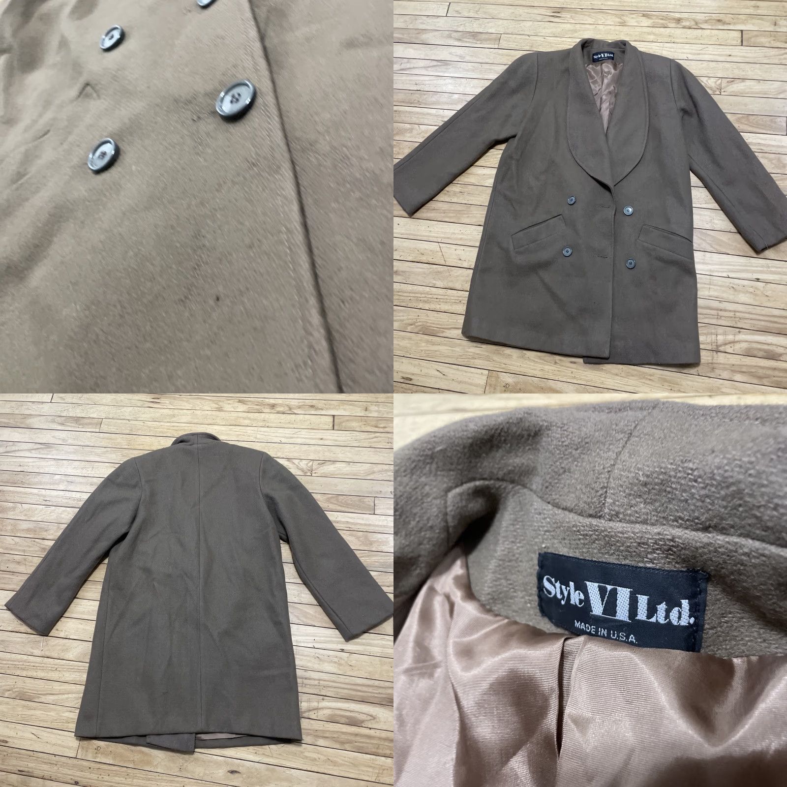 Vintage VINTAGE Style VI Ltd Coat Jacket Wool 2XL Brown Long 100% Pure Wool Double-Breasted Faux Fur Collar Women Winter United States USA Size XXL / US 16-18 / IT 52-54 - 9 Thumbnail