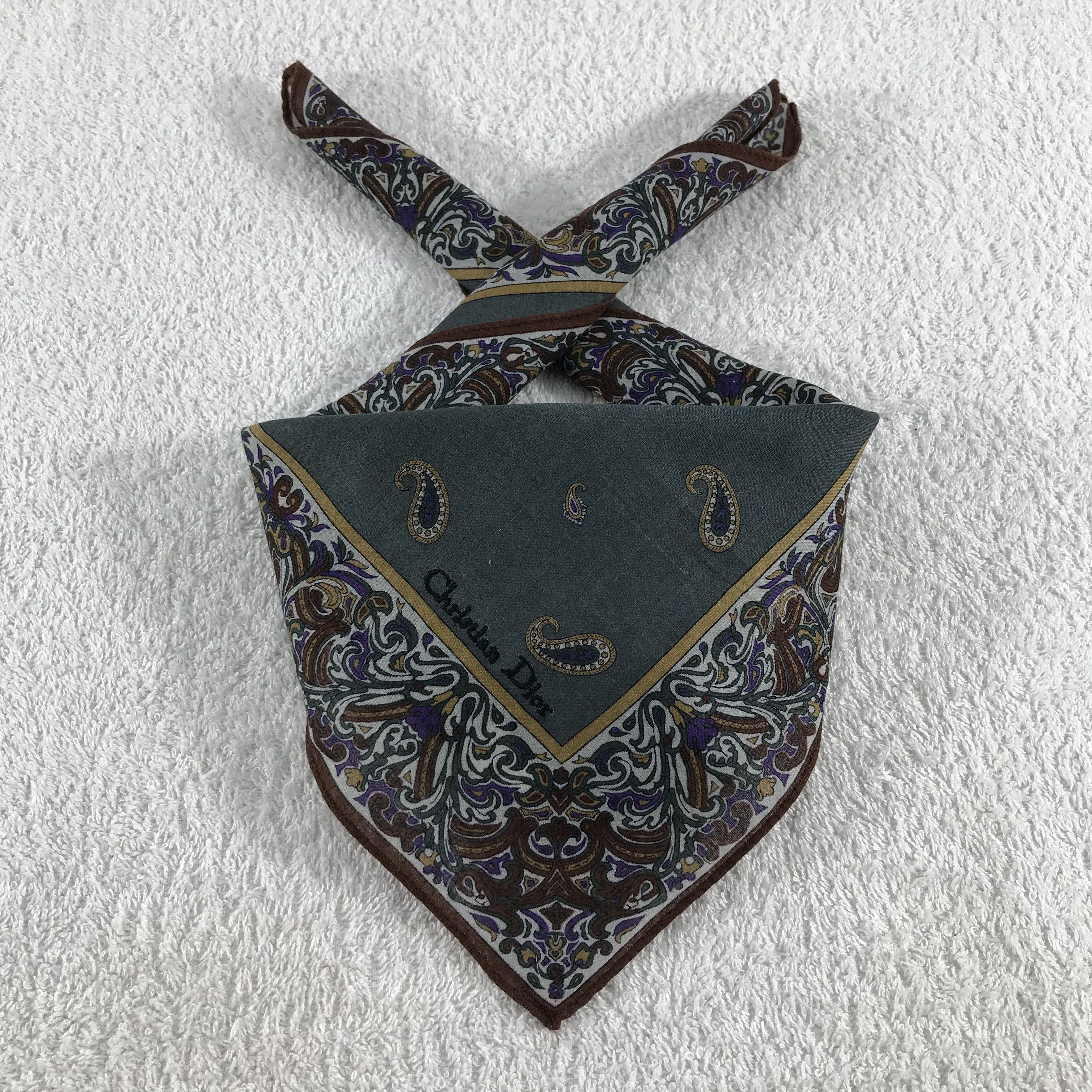 Christian Dior Monsieur × Vintage Christian Dior Bandana / Handkerchief / Neckerchief - S126 Size ONE SIZE - 3 Thumbnail