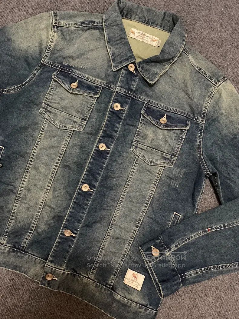 Neighborhood Neighborhood Distressed Destroyed Faded Lapel Single Breas Size US XL / EU 56 / 4 - 1 Thumbnail