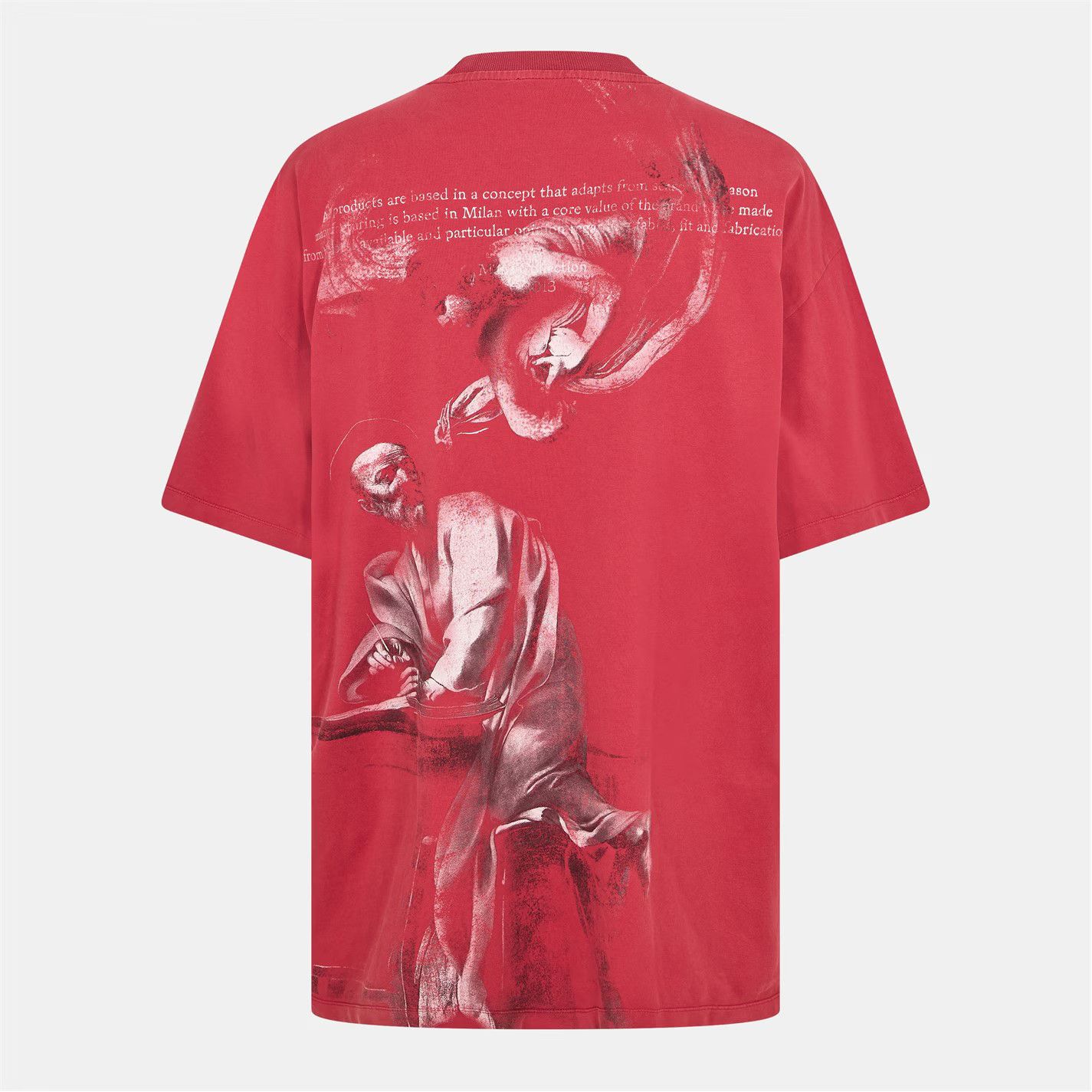 Off-White o1g2r1mq0226 St Matthew Oversized T-Shirt In Red Size US L / EU 52-54 / 3 - 2 Thumbnail