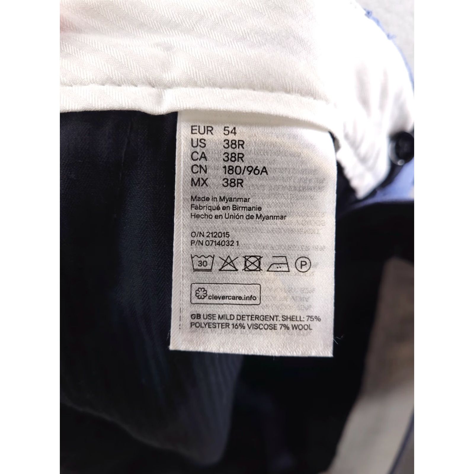 H&M H&M Skinny Chino Blue Men's 37x30 Pants Size US 37 - 6 Thumbnail
