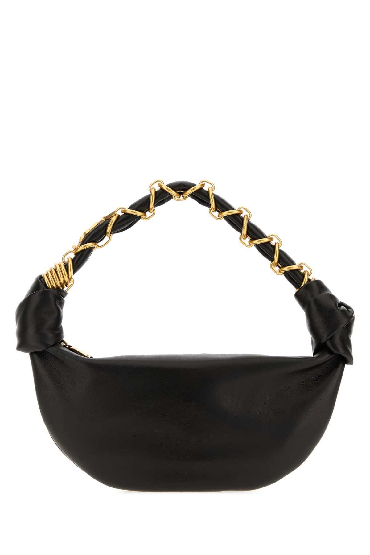 Black Leather Mini Amalia Shoulder Bag, Women's