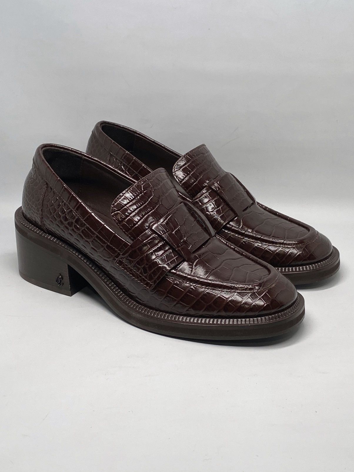 Jimmy Choo Jimmy Choo Tylor 60MM Embossed Leather Loafers size 37.5 Size US 7.5 / IT 37.5 - 4 Thumbnail