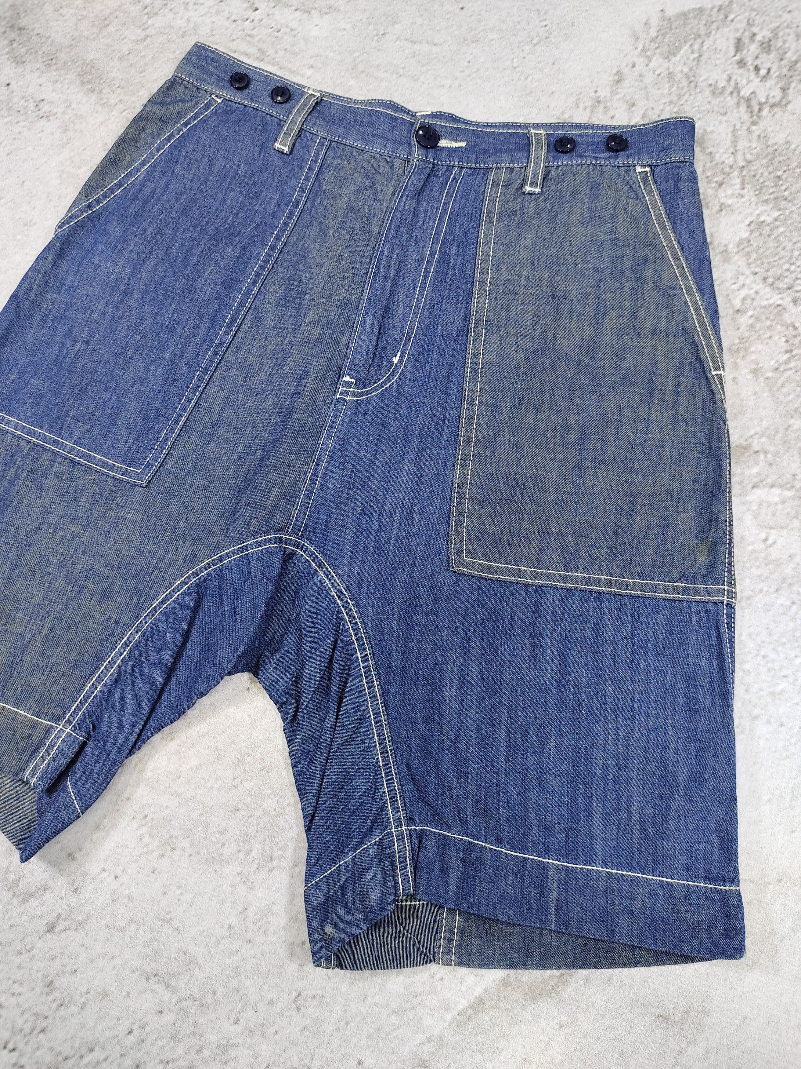 Ne-Net 00s Ne-Net- Sarouel Utility Panel Drop Crotch Denim Short Size 30" / US 8 / IT 44 - 3 Thumbnail