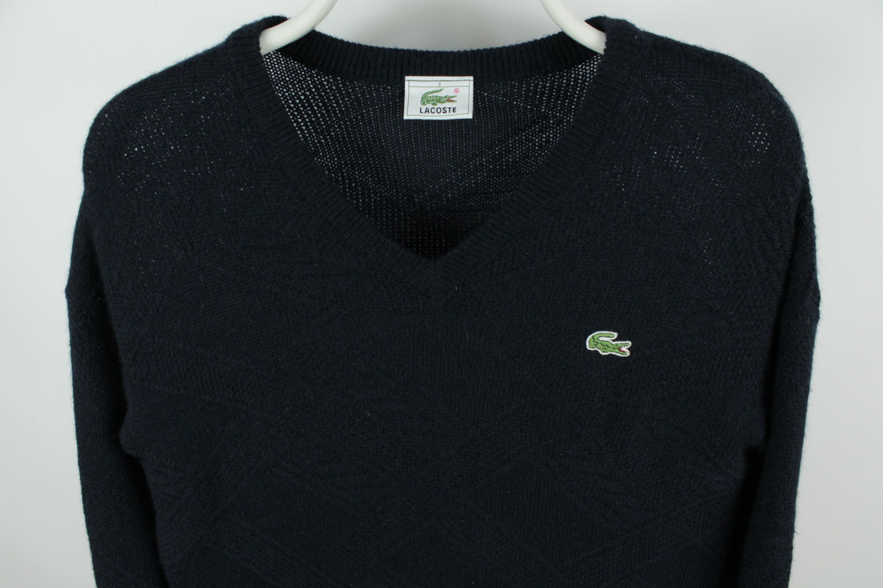 Lacoste Vintage Lacoste Pattern Knit Navy Wool Sweater Size US S / EU 44-46 / 1 - 2 Thumbnail