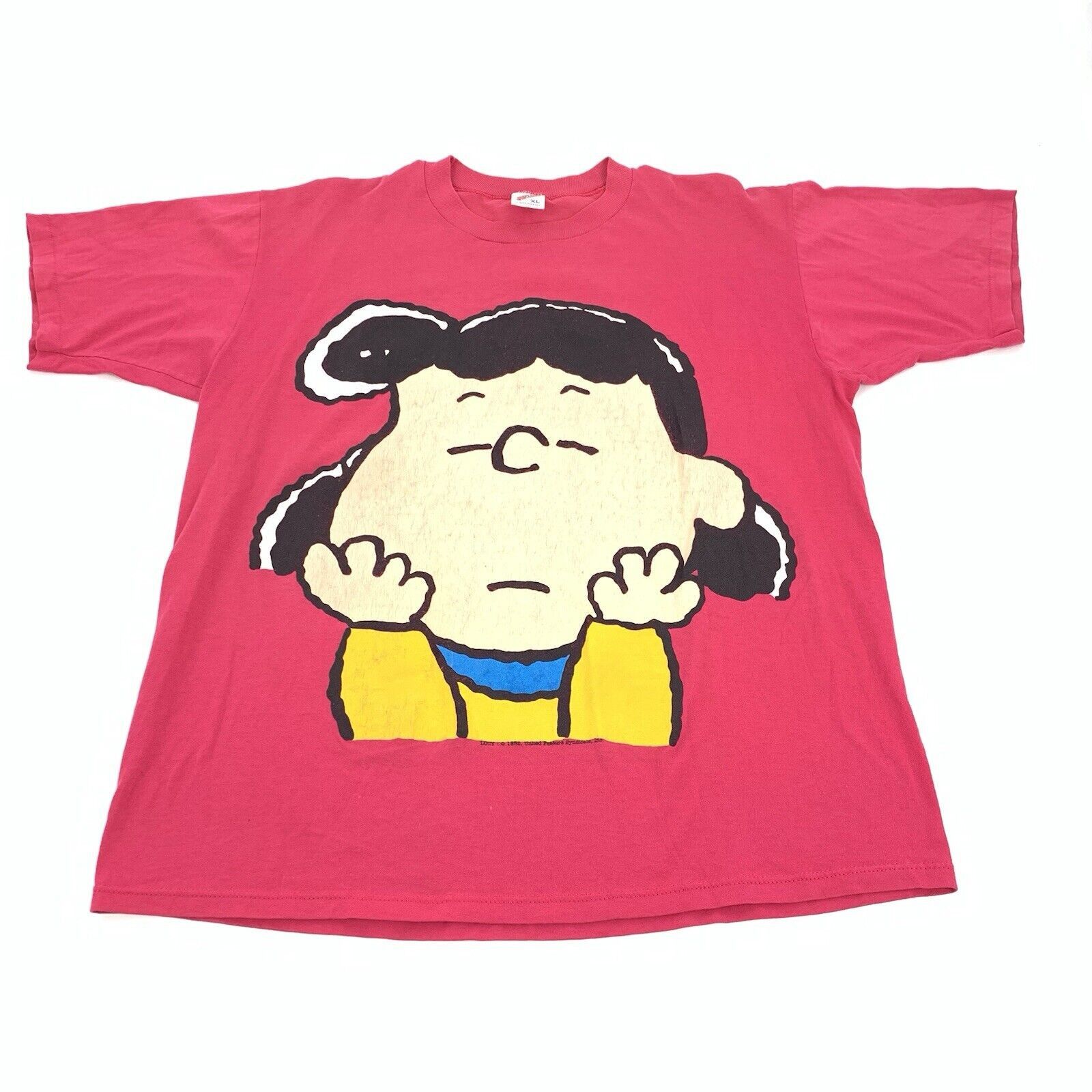 Jerzees × Vintage RARE Vintage 1990s Peanuts Charlie Brown Lucy Big Face Shirt Size US XL / EU 56 / 4 - 1 Thumbnail