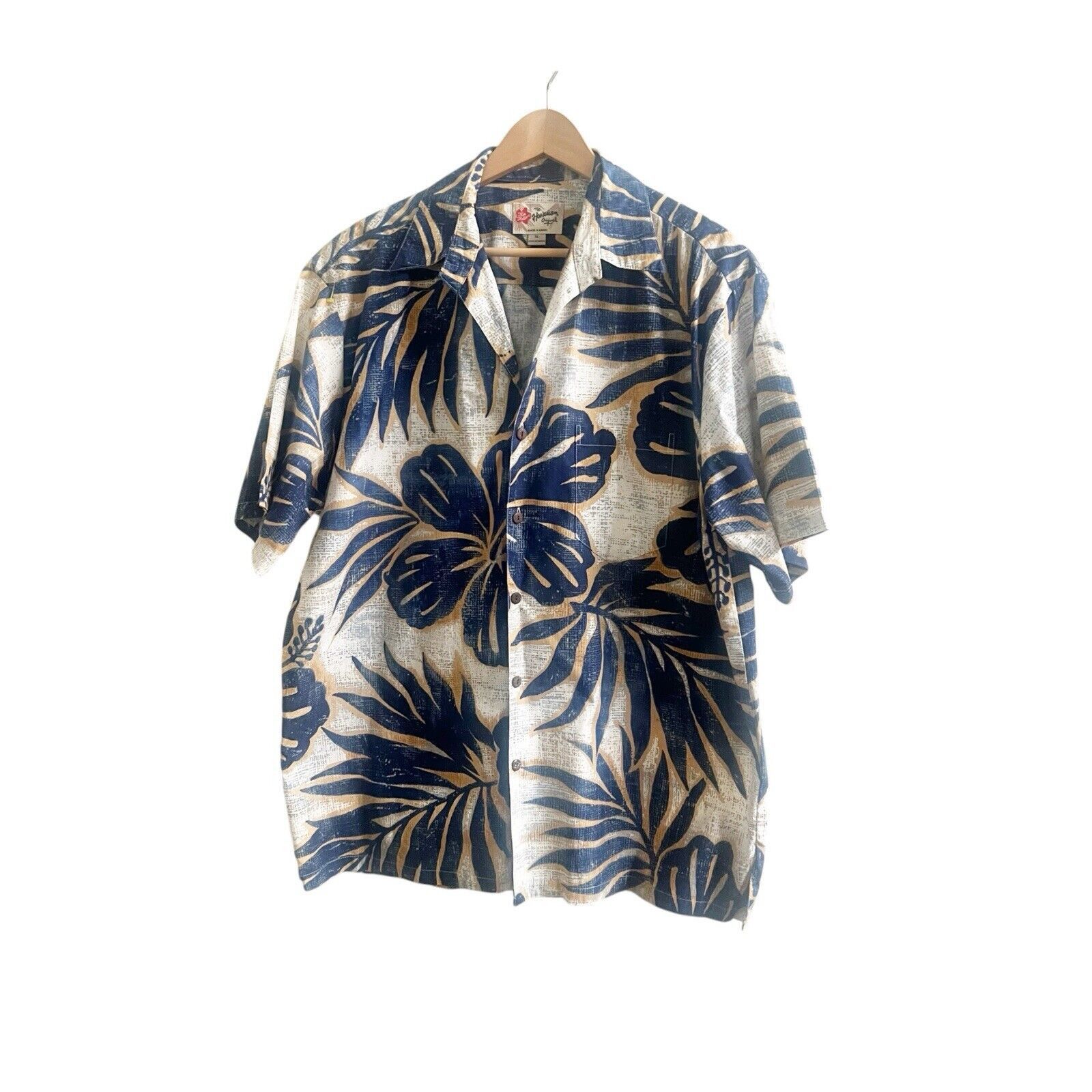 Hilo Hattie Hilo Hattie Men’s Hawaiian Shirt Size XL Tan Blue Cotton Size US XL / EU 56 / 4 - 1 Thumbnail