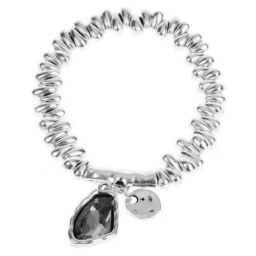Vintage Vintage Silver Plated Grey Crystal Bracelet Size ONE SIZE - 1 Thumbnail