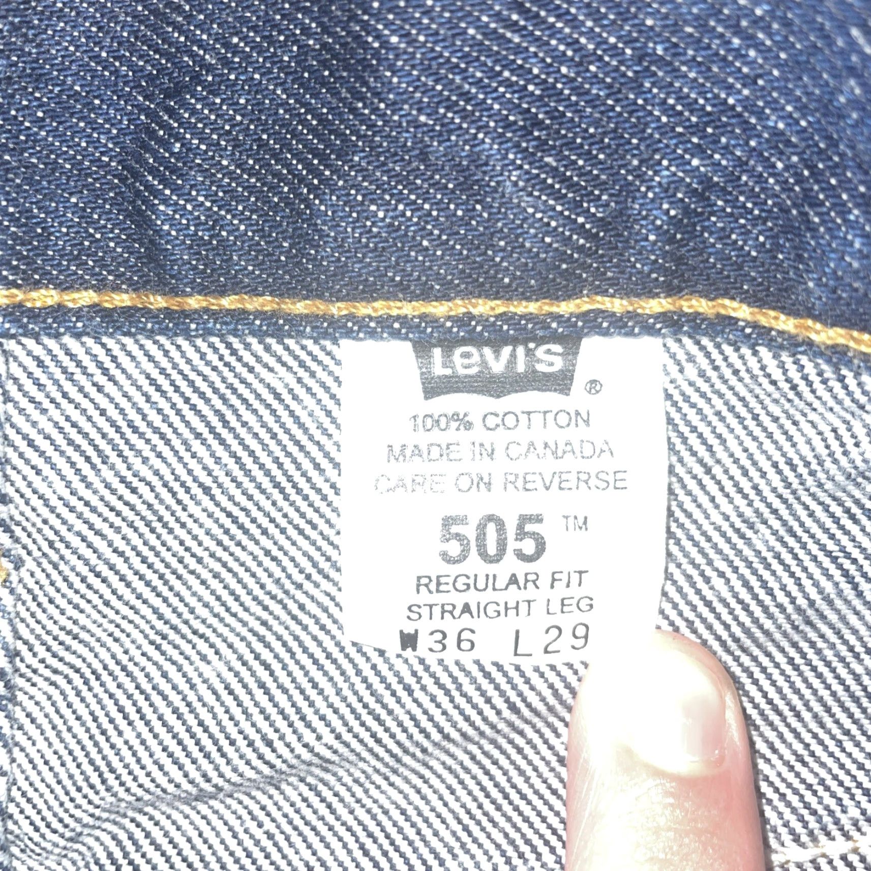 Levi's Levi's Jeans 505 Denim Straight Mens 36x29 Blue Regular Canada Size US 36 / EU 52 - 3 Thumbnail