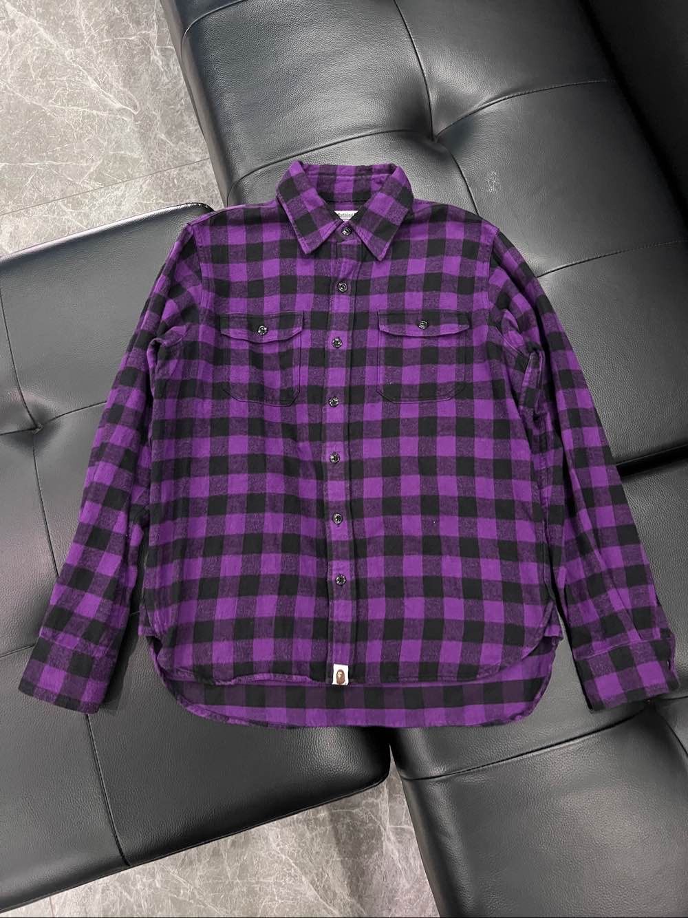Bape A Bathing Ape Purple Plaid Flannel Shirt Size S Size US S / EU 44-46 / 1 - 1 Thumbnail