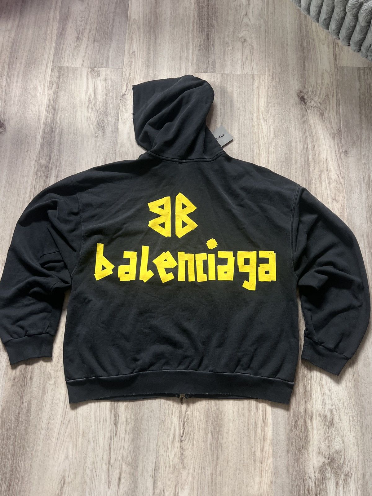 image of Sold Balenciaga ‘Tape’ Zip Up in Navy, Men's (Size XS)