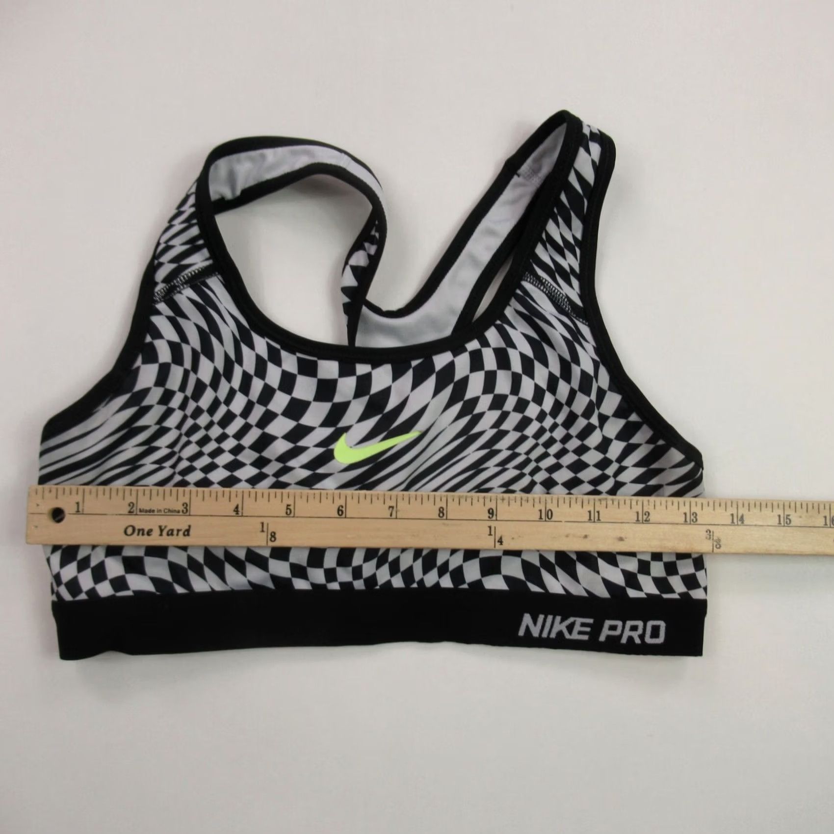 Nike Nike Pro Bra Medium Checkered Support Lightweight Workout Activewear Womens Size ONE SIZE - 4 Thumbnail