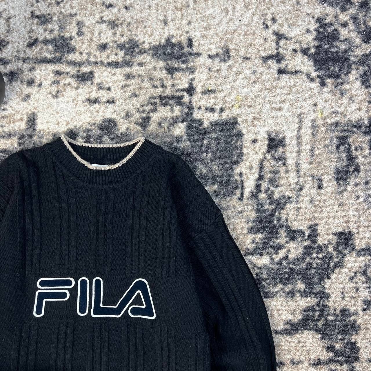Fila Fila Vintage Y2K Big Embroidered Logo Striped Knit Sweater Size US L / EU 52-54 / 3 - 2 Thumbnail