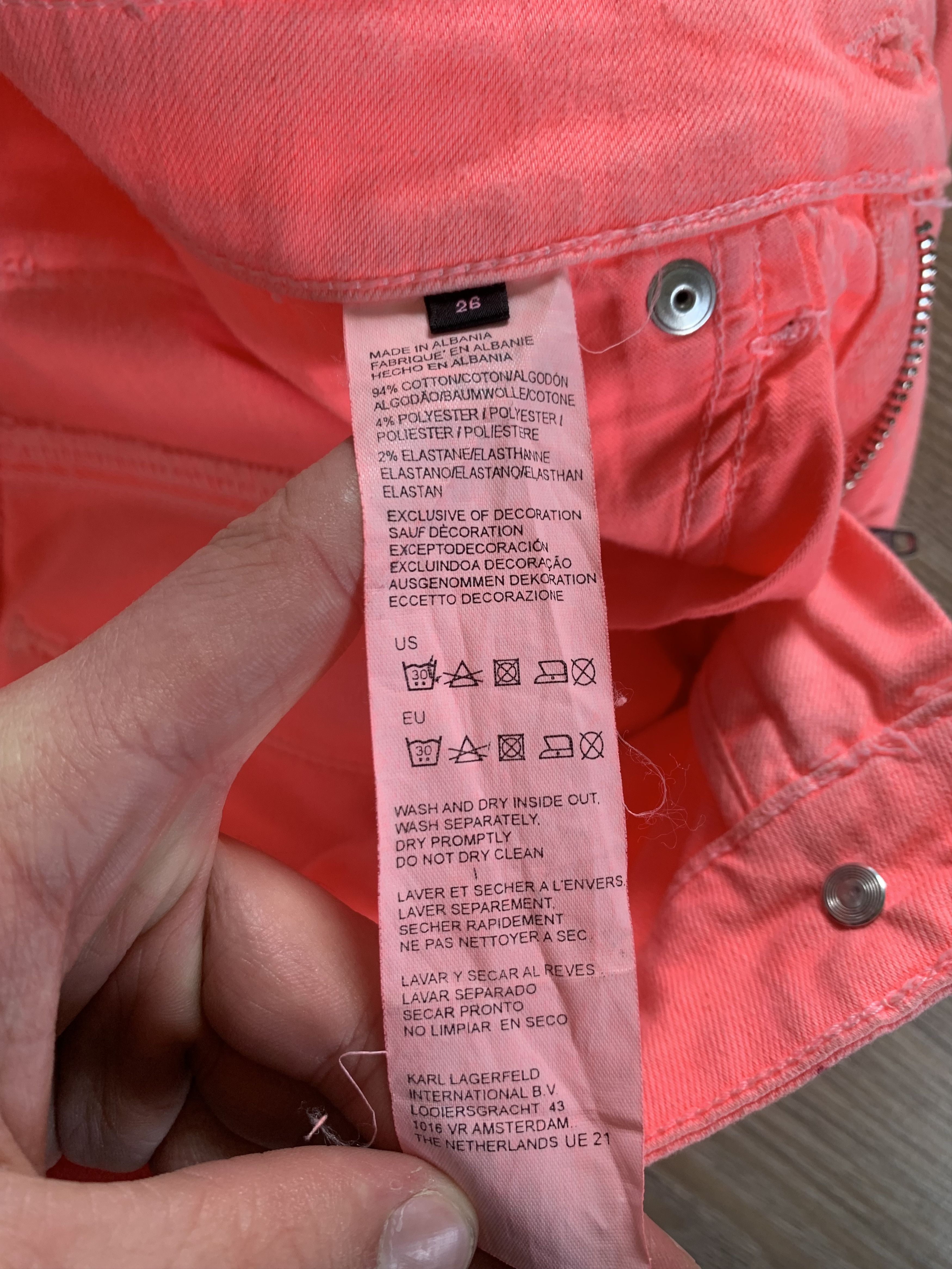 Karl Lagerfeld × Vintage Karl Lagerfeld Womens Skinny Pink Jeans Size 26" / US 2 / IT 38 - 6 Thumbnail