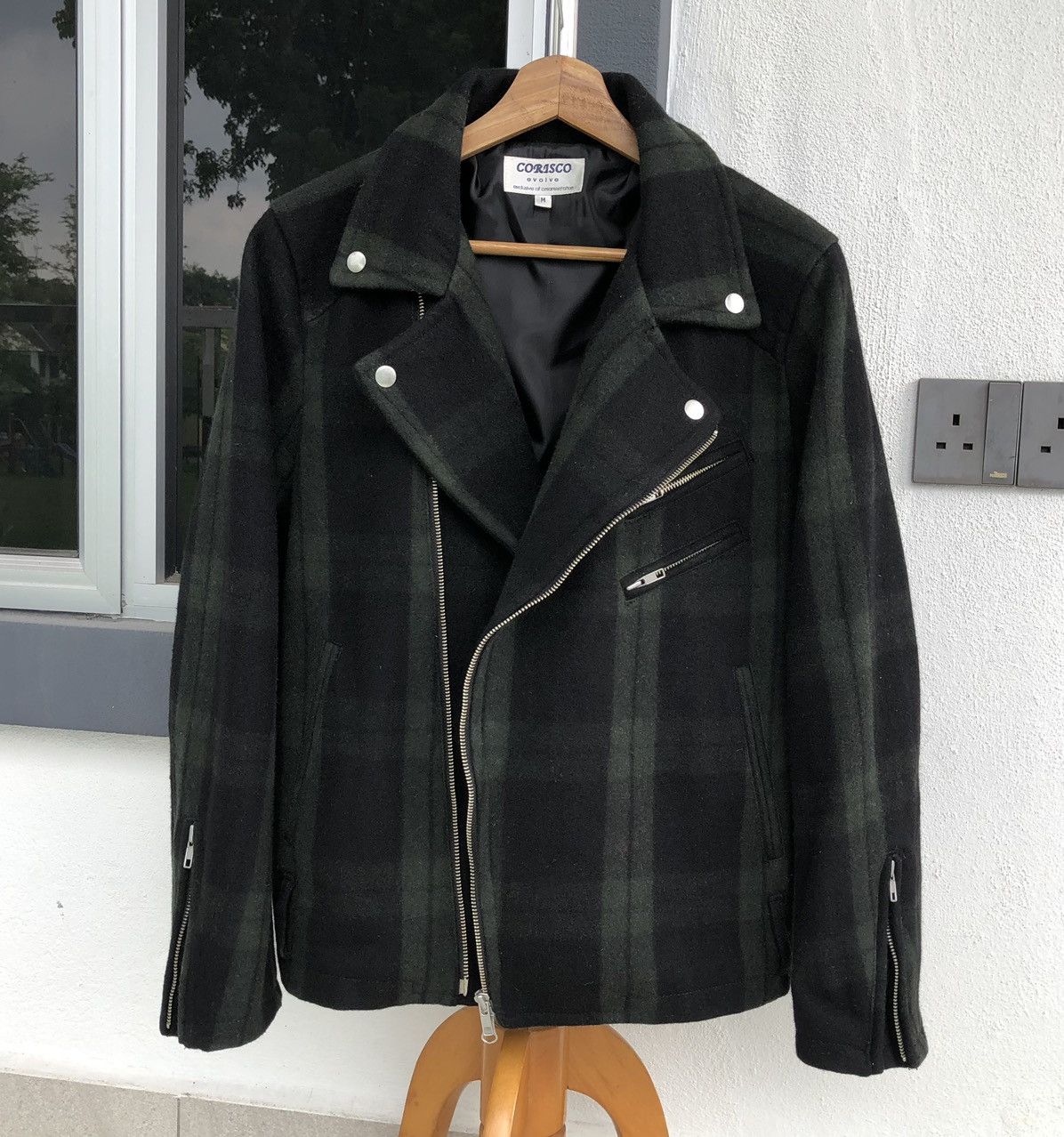Japanese Brand Japanese Brand Corisco Wool Biker Jacket Black Tartan Size US M / EU 48-50 / 2 - 11 Thumbnail