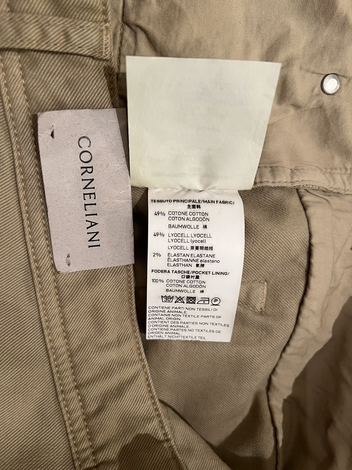 Corneliani CORNELIANI Dyed Beige 40 Regular stretch-denim blend jeans Size US 40 / EU 56 - 15 Thumbnail