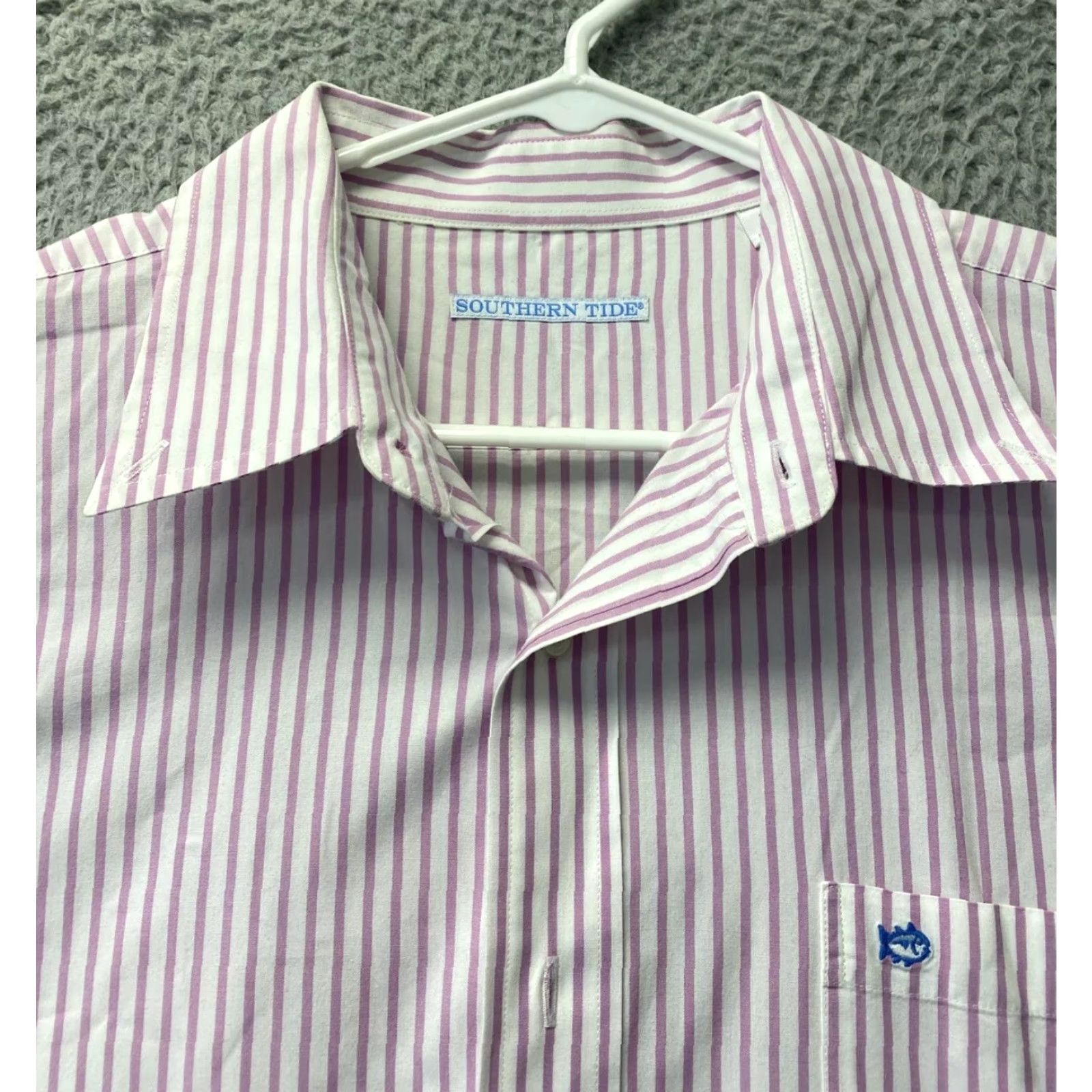 Southern Tide Southern Tide Button-Up Shirt Adult XL Pink White Striped Casual Mens Size US XL / EU 56 / 4 - 3 Thumbnail