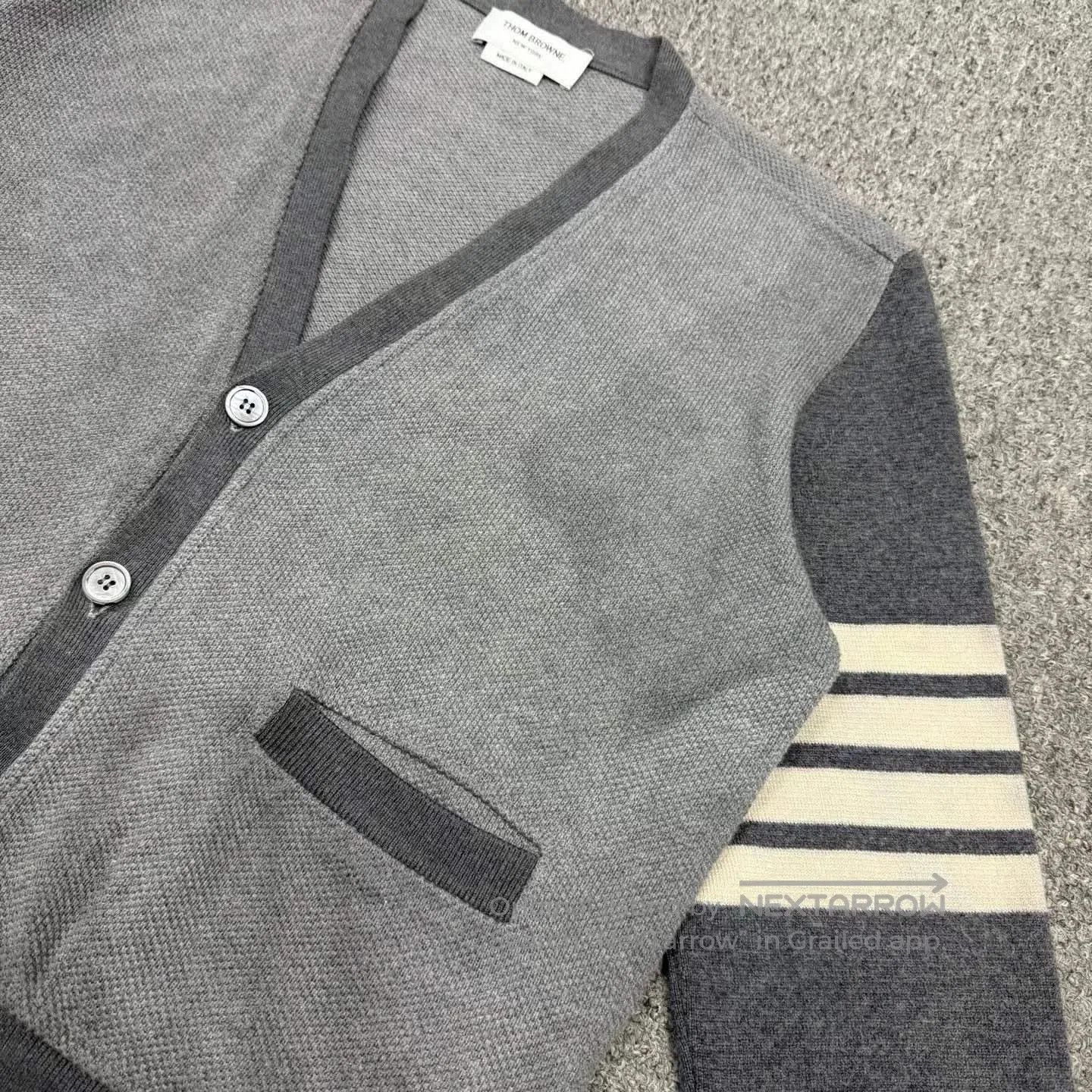 Thom Browne Thom Browne Gray Striped Cardigan. Size US M / EU 48-50 / 2 - 3 Thumbnail
