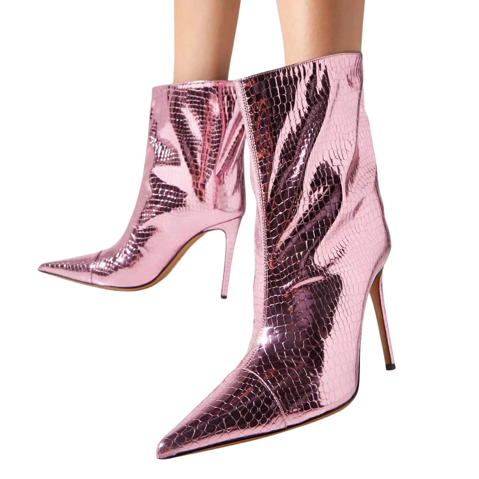 Alexandre Vauthier ALEXANDRE VAUTHIER MIRROR CROCO PRINT 85 MM HEEL SIZE 38.5 Size US 8.5 / IT 38.5 - 2 Thumbnail