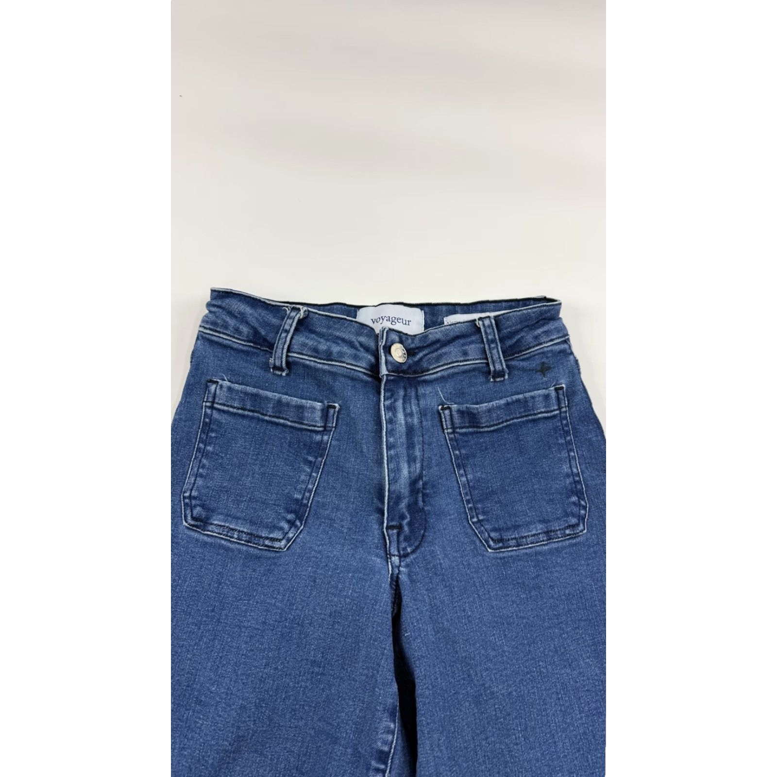 Nomad VINTAGE Voyageur Jeans Womens 24 Nomad Cropped Sailor Wide Leg High Rise Denim Pants Blue Shoot Size 42" / US 20 - 2 Thumbnail
