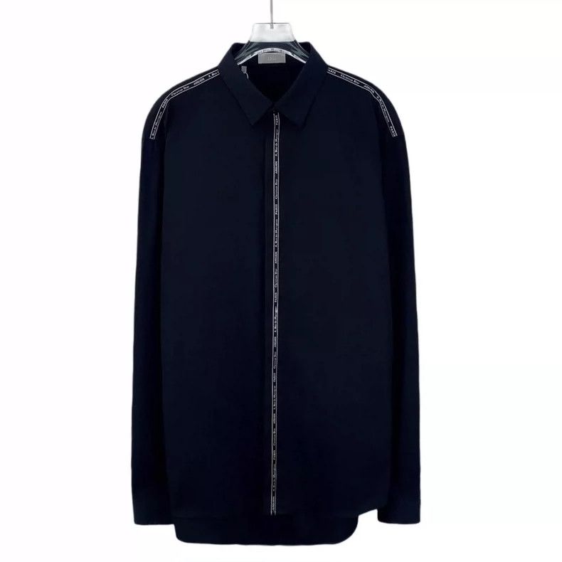 Dior Dior Size 41 Black logo striped slogan cotton lapel long-s Size US XS / EU 42 / 0 - 1 Thumbnail