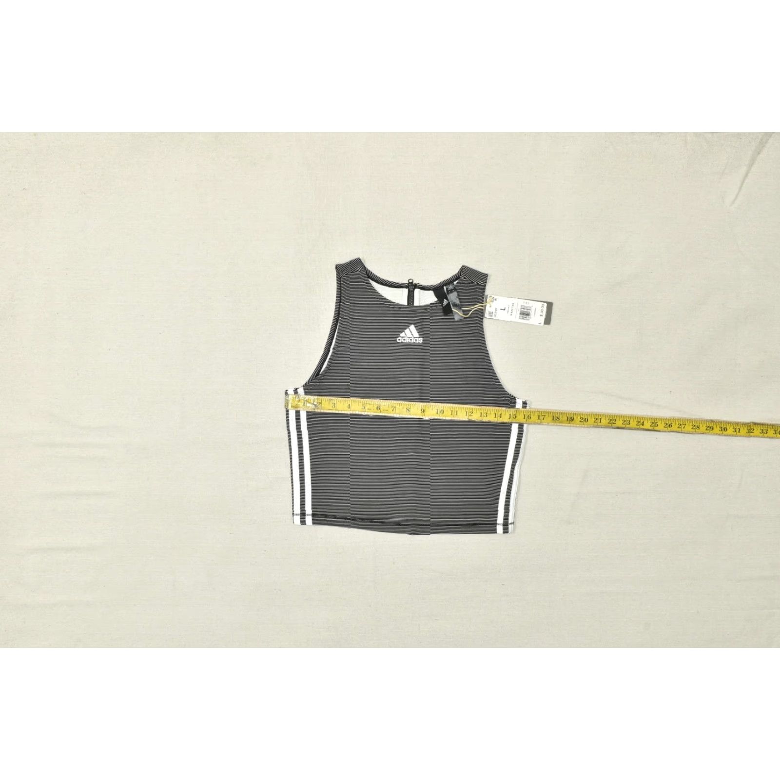 Adidas Adidas Women's AAC Tank Top Size Large Black White Striped Full Back Zip NEW Tank Top Shirt Womens L Black White Striped Zip Back Casual Spring Summer Size L / US 10 / IT 46 - 4 Thumbnail