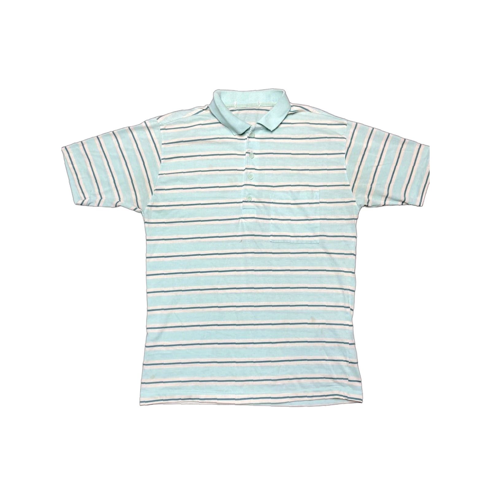 Levi's VINTAGE Levi’s Button-Up Shirt Striped Light Blue Collared Cotton Large 70s Men Shirt Mens Regular Short Sleeve Size US L / EU 52-54 / 3 - 1 Thumbnail