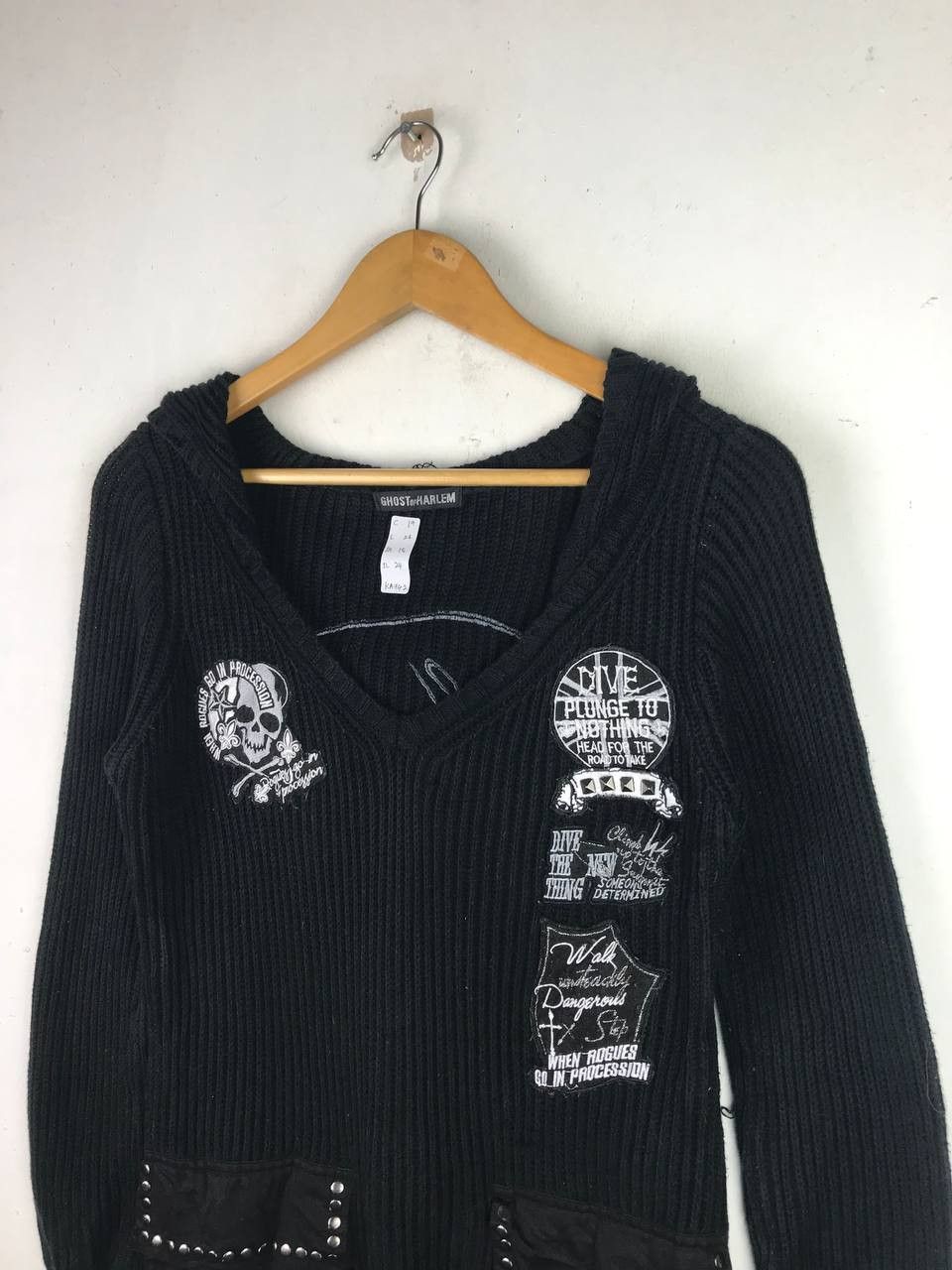 If Six Was Nine × Le Grande Bleu (L.G.B.) × Vintage Vintage Ghost Of Harlem Rare Design Knit Hoodie Size US M / EU 48-50 / 2 - 8 Thumbnail