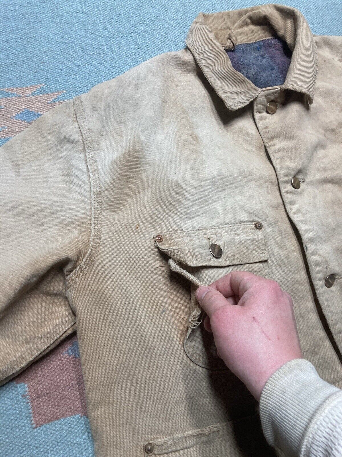 Carhartt × Vintage 80s carhartt chore jacket barn coat blanket lin distressed L Size US L / EU 52-54 / 3 - 5 Thumbnail