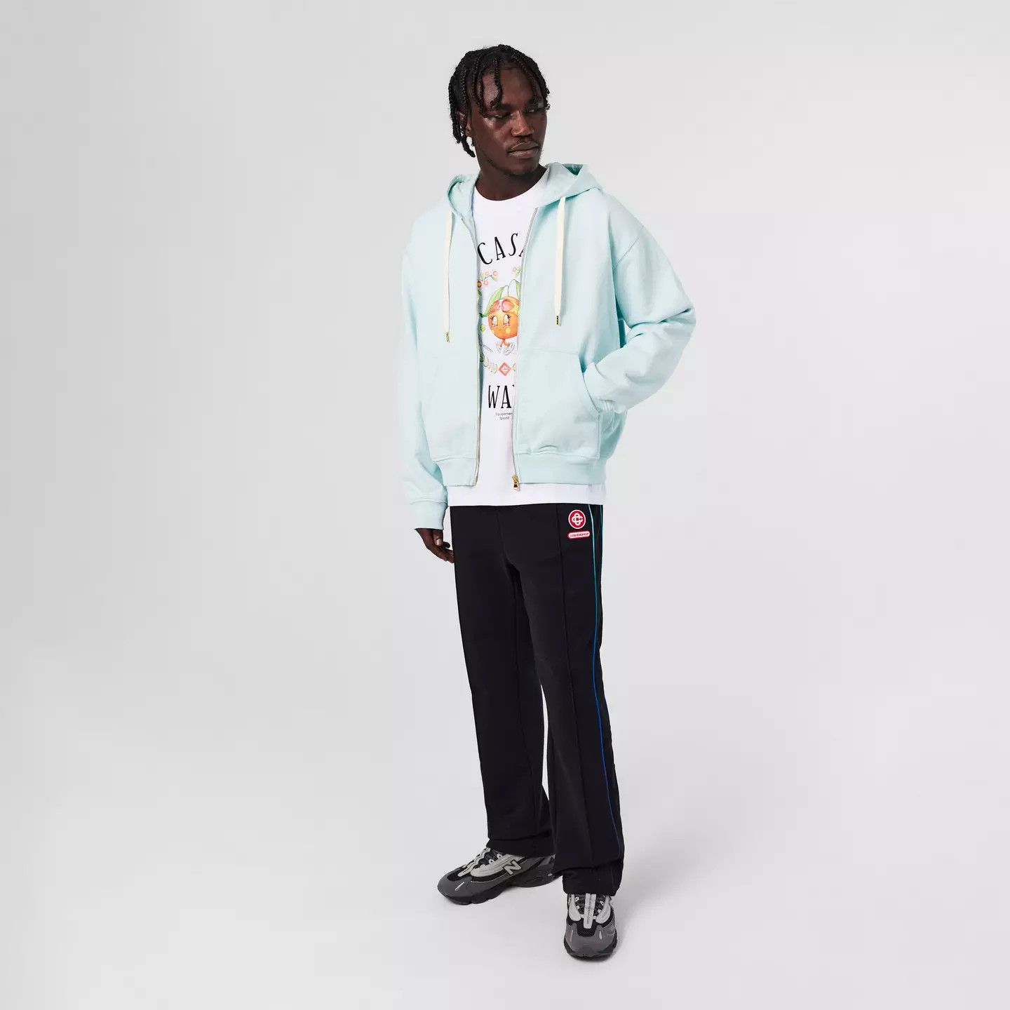 Casablanca o1g2r1mq0426 Blades Zip Hoodie in Pale Blue Size US L / EU 52-54 / 3 - 6 Thumbnail