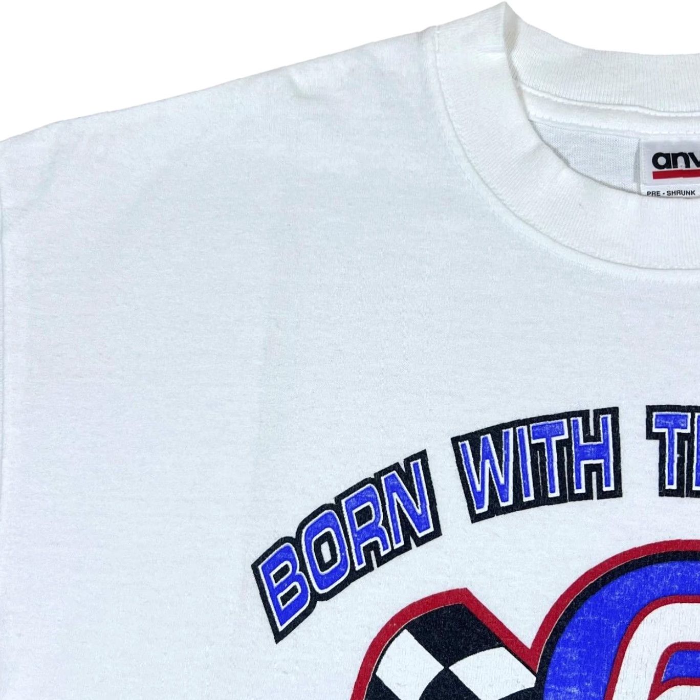Anvil VINTAGE Anvil BORN WITH THE NEED FOR SPEED Racing Graphic T-Shirt L Mens White 1996 Large Size US L / EU 52-54 / 3 - 5 Thumbnail
