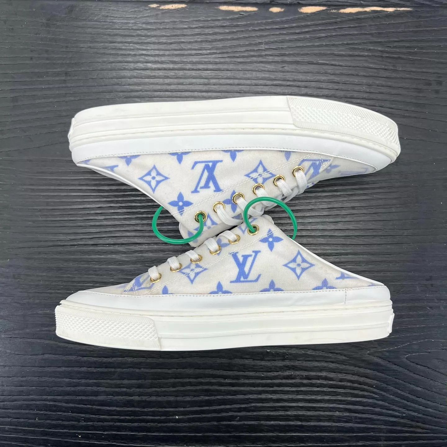 Louis Vuitton LV Stellar Blue & White Women's Shoes 37 Size US 6.5 / IT 36.5 - 2 Thumbnail