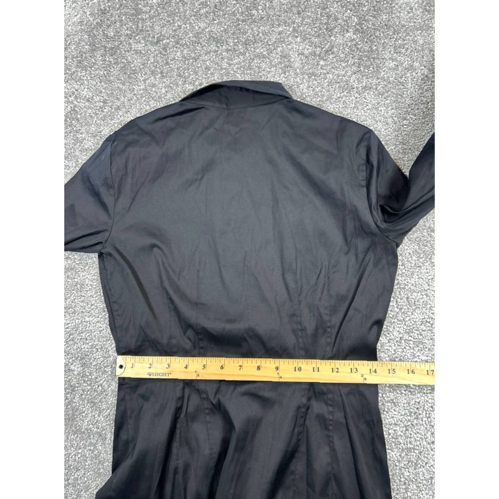 Theory Theory Shirt Dress Womens 6 Black Cotton Blouson Size M / US 6-8 / IT 42-44 - 7 Thumbnail