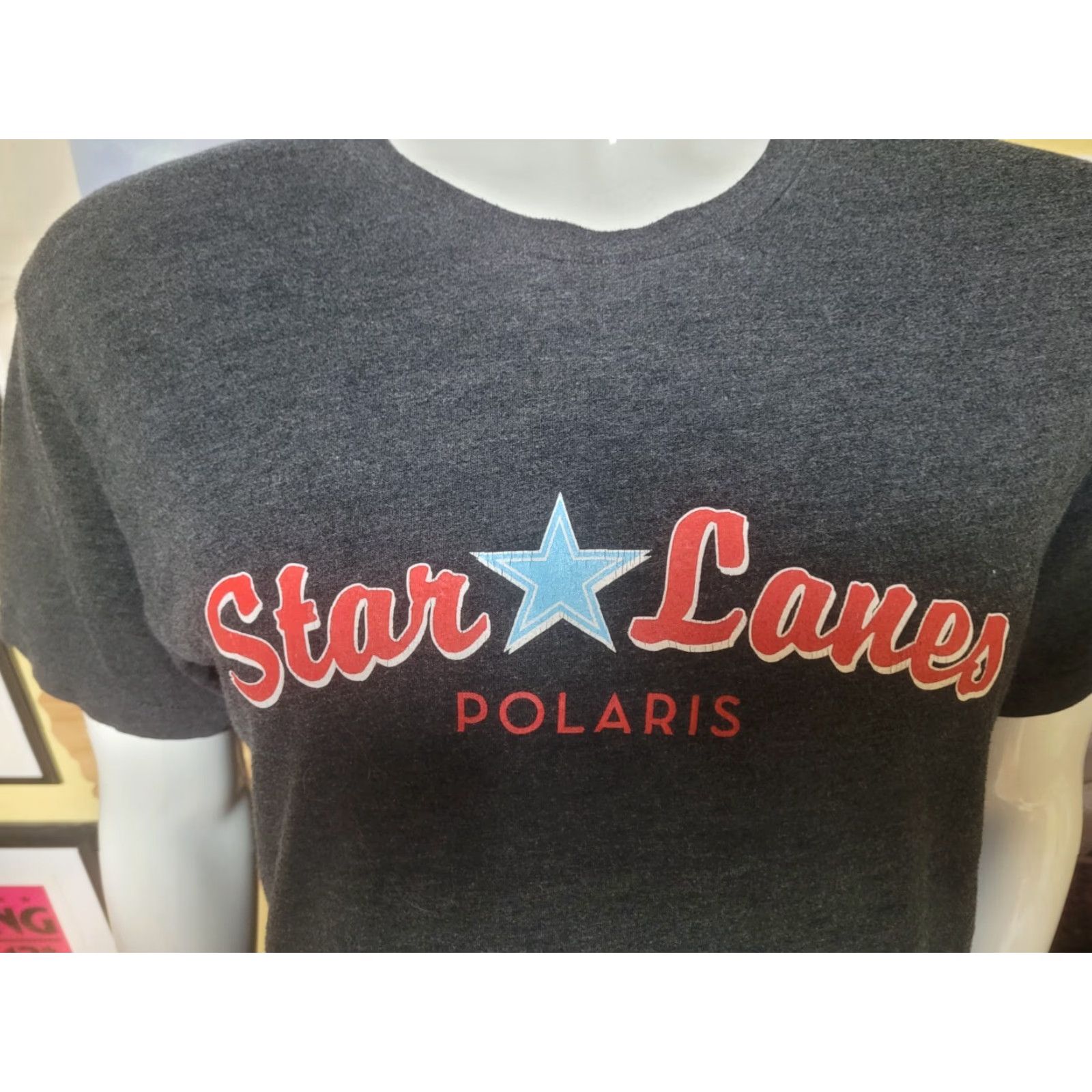Vintage Star Lanes T Shirt Bowling Mens Large Gray Logo Graphic Tee Crew Neck Short Sleeve Men Size US L / EU 52-54 / 3 - 2 Thumbnail