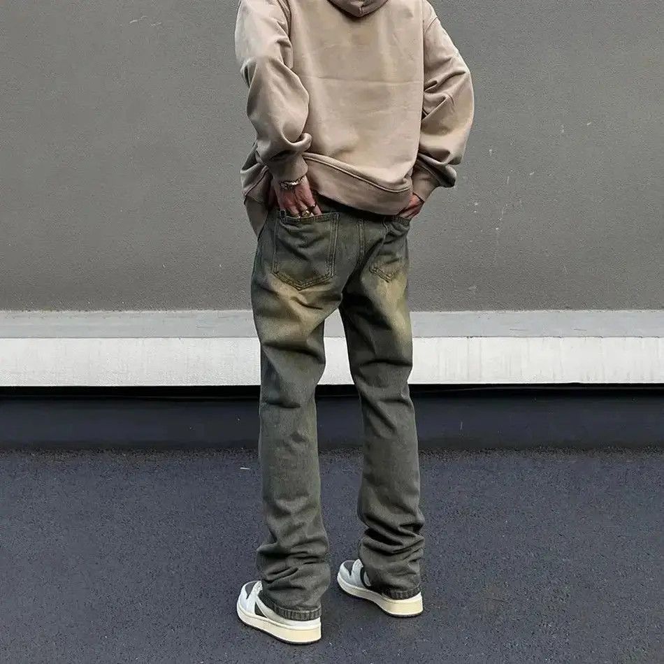 Japanese Brand Slim Jeans Men Street Vintage Washed-out Skinny Vaqueros Size US 32 / EU 48 - 4 Thumbnail