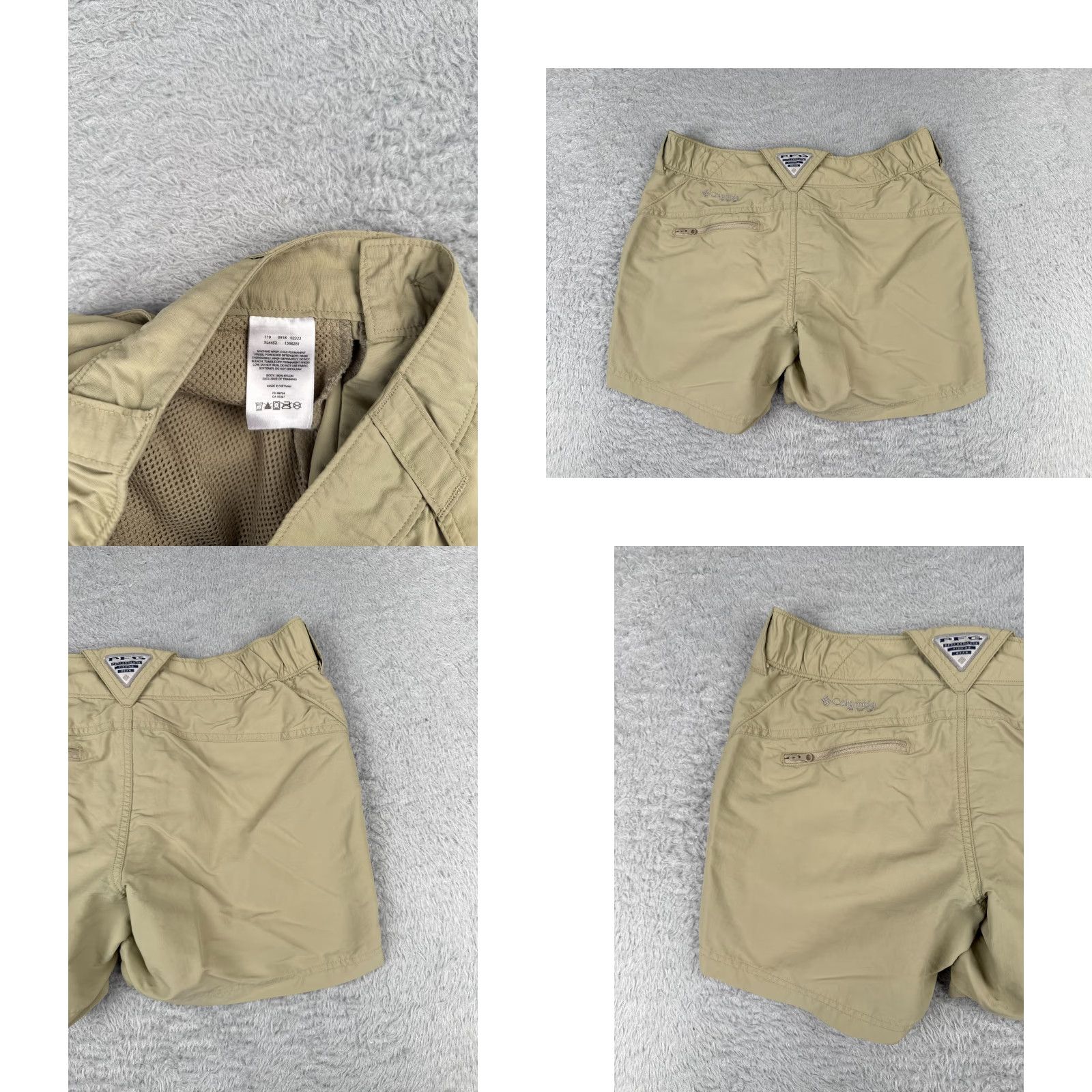 Vintage Columbia Shorts Women Small Beige PFG Coral Compass Chino Hiking Boating XL4452 Size 28" / US 6 / IT 42 - 8 Thumbnail