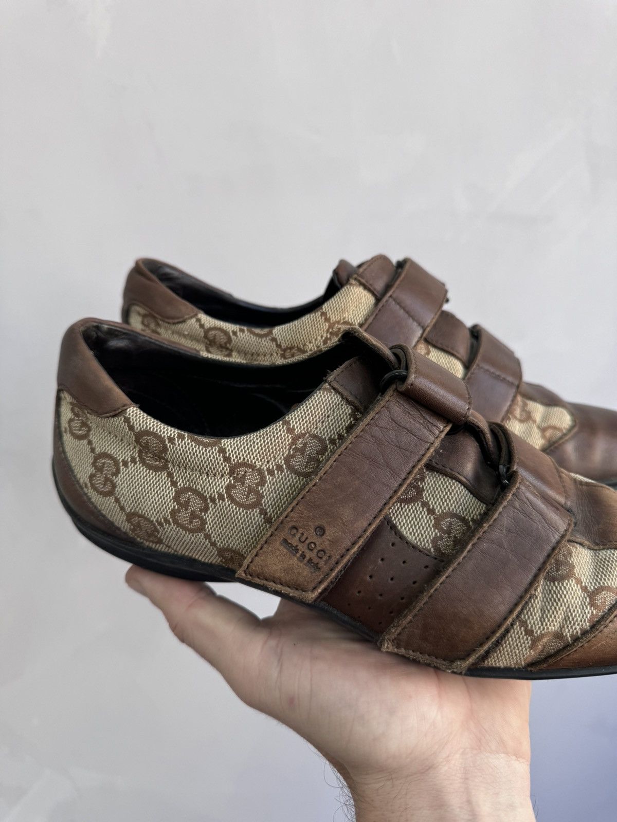 Gucci × Vintage SALE💣💣 Gucci Vintage Leather Sneakers GG Monogram size 37 Size US 7 / IT 37 - 3 Thumbnail