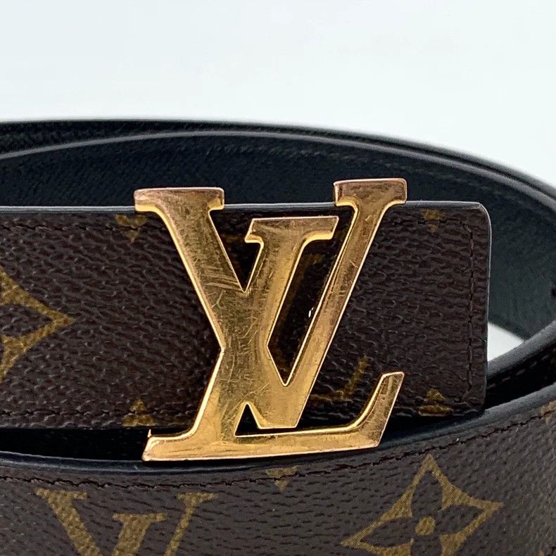 Louis Vuitton Louis Vuitton Brown logo, print, smooth buckle belt Size ONE SIZE - 2 Thumbnail