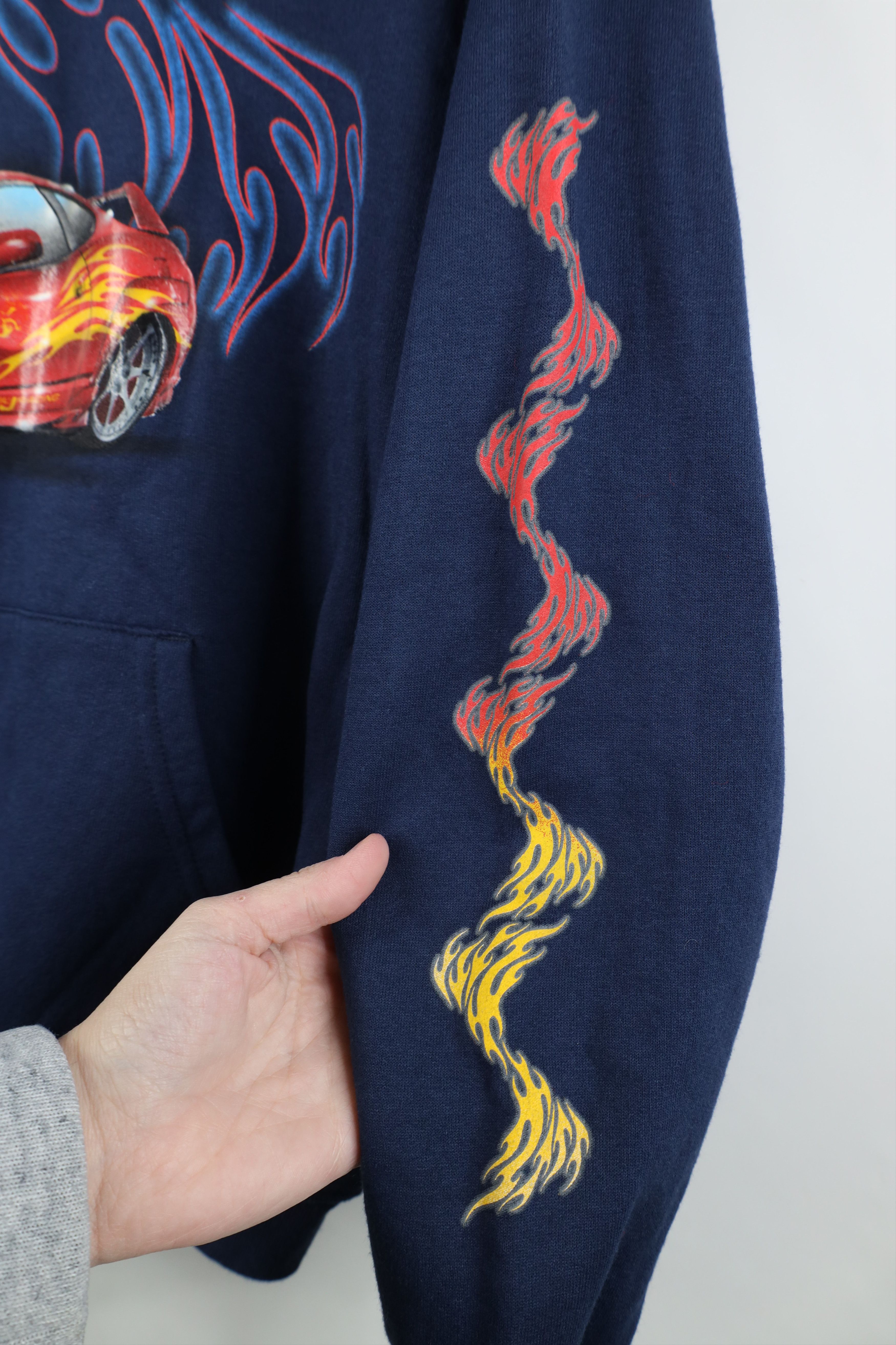 Vintage Vintage 90s Y2K Streetwear Fire Flames Car Racing Hoodie Size US S / EU 44-46 / 1 - 5 Thumbnail