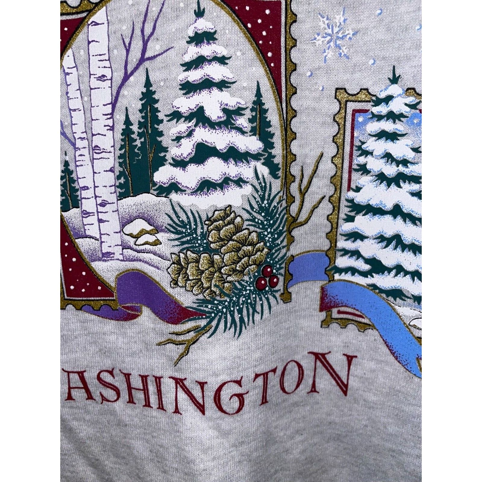 Jerzees Vintage Washington Sweatshirt Crewneck Snow VTG 90s XL Size US XL / EU 56 / 4 - 4 Thumbnail