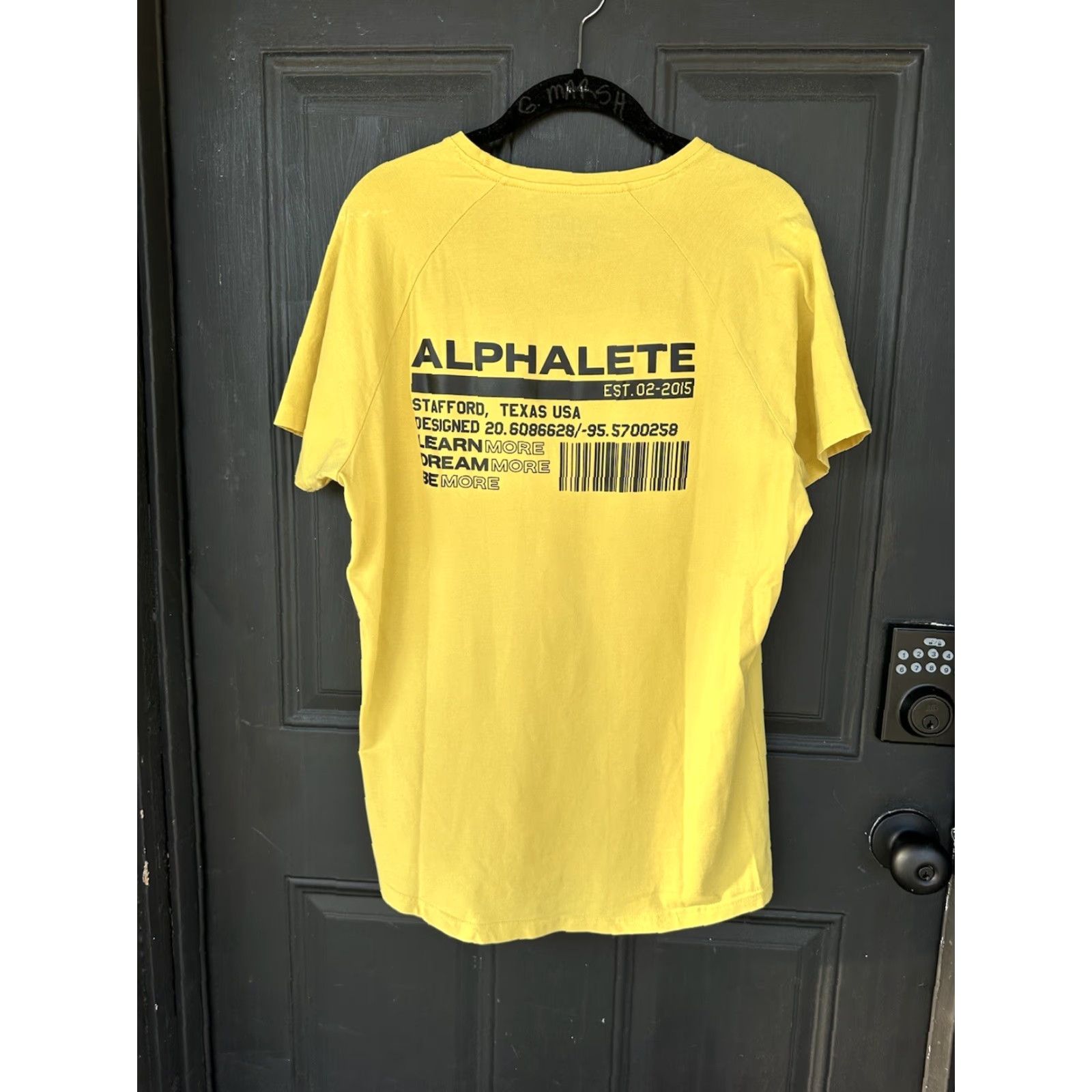 Vintage VINTAGE Alphalete T-Shirt Men M Yellow Short Sleeve Crew Neck Back Barcode Graphic Medium Mens Size US M / EU 48-50 / 2 - 2 Thumbnail