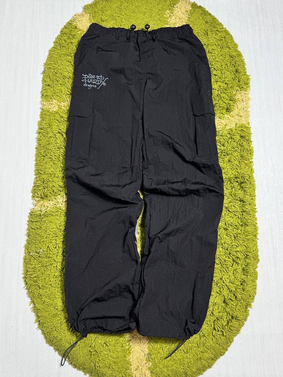 Ed Hardy Ed Hardy Black Nylon Dragon Embroidered Cargo Pants Size 32" / US 10 / IT 46 - 3 Thumbnail