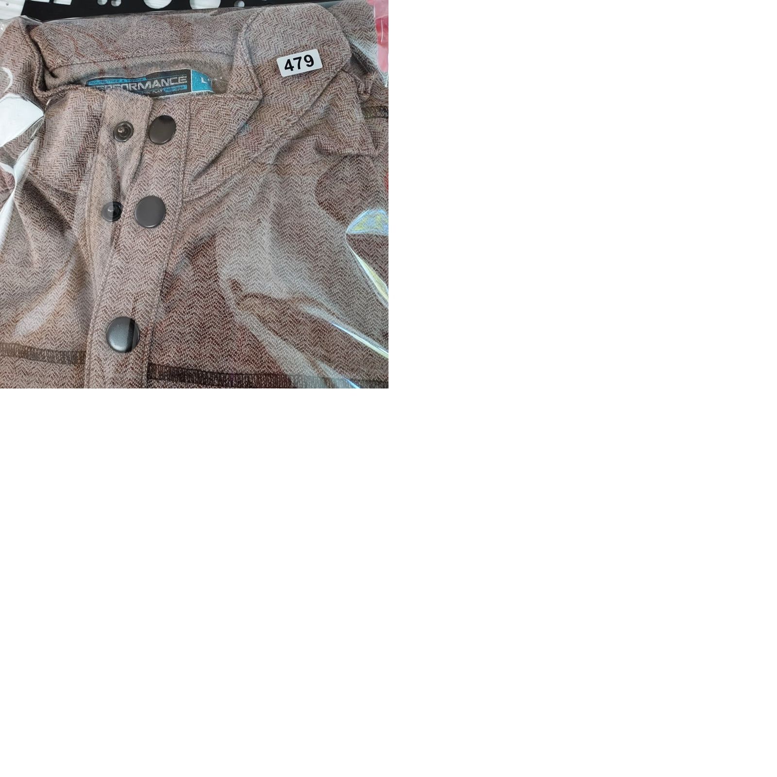 Roundtree & Yorke Roundtree & Yorke Performance Pullover Spandex 1/4 Snap Placket Brown L Large Mens Golf Activewear Mock Neck Knit Shirt Size US L / EU 52-54 / 3 - 9 Thumbnail
