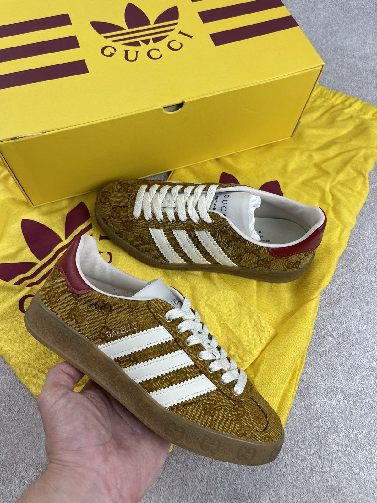 Gucci Adidas × Gucci Gazelle GG Monogram Sneakers Size 34 2/3 Size US 4 / IT 34 - 7 Thumbnail