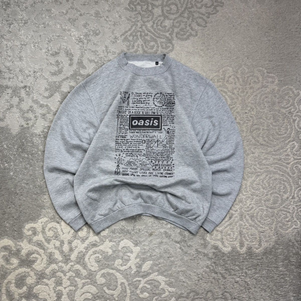 Other Oasis Big Logo Vintage Rap Hip Hop Sweatshirt Gray Size US M / EU 48-50 / 2 - 1 Thumbnail