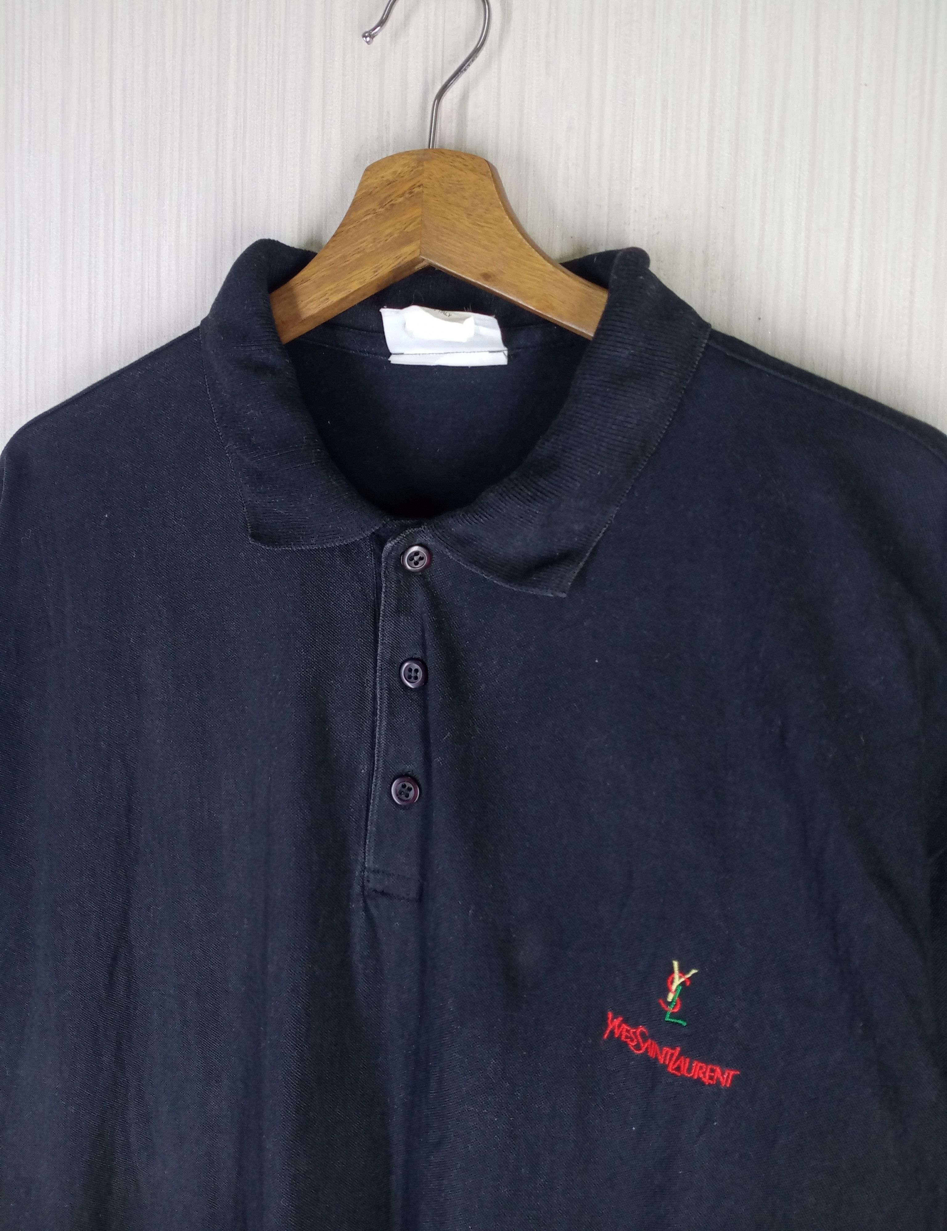 Vintage Yves Saint Laurent Embroidered Logo Polo Shirt