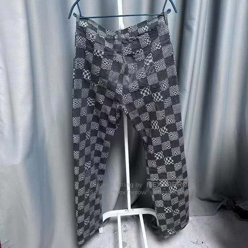 Louis Vuitton Louis Vuitton Checkerboard printed denim trousers Size US 33 - 2 Thumbnail
