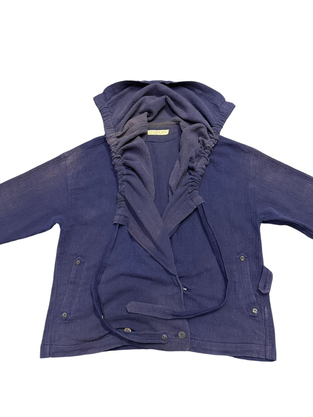 Issey Miyake RARE!! Vintage 70s Issey Miyake Asymmetrical Indigo Kimono Size US M / EU 48-50 / 2 - 11 Thumbnail