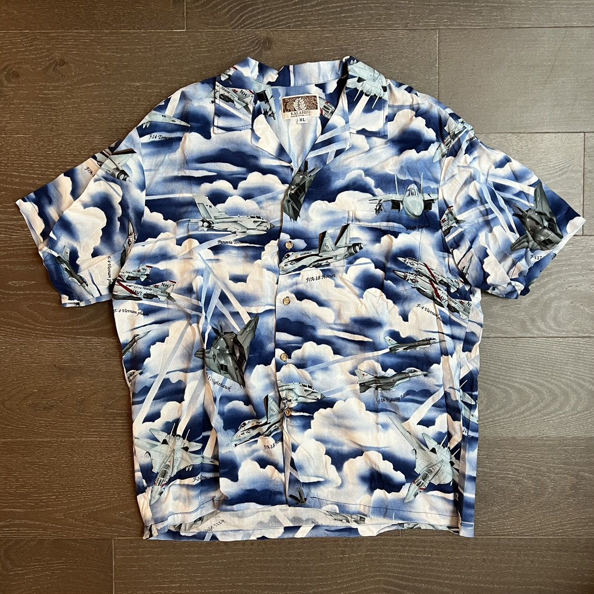 Kalaheo × Vintage Vintage Kalaheo Fighter Jet AOP Hawaiian Shirt Size US XL / EU 56 / 4 - 1 Thumbnail