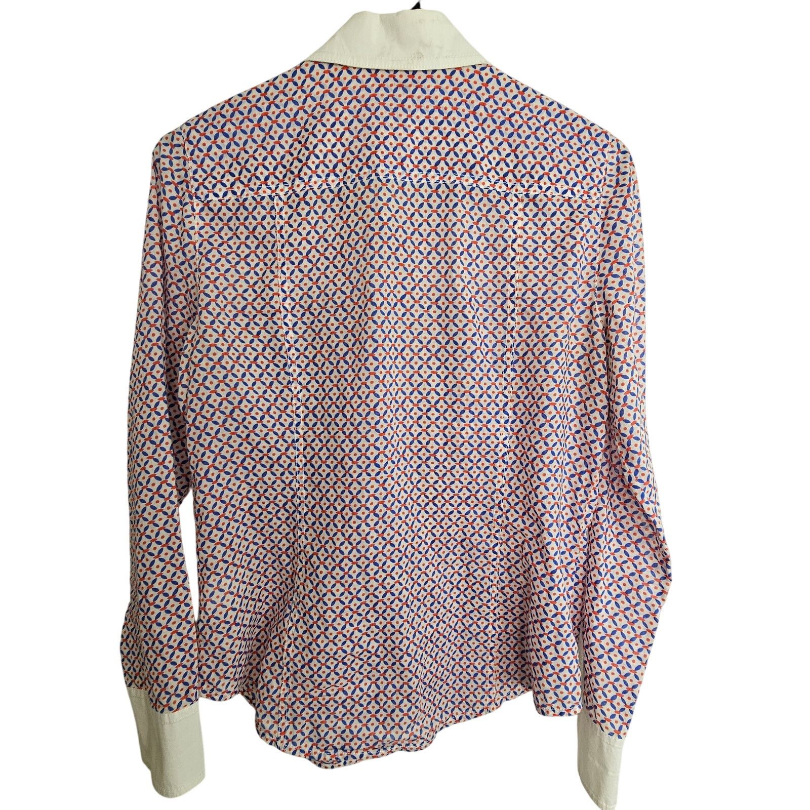 Tory Burch Tory Burch Brigitte Contrast Trim Blouse Old Money Quiet Lux Size S / US 4 / IT 40 - 10 Thumbnail